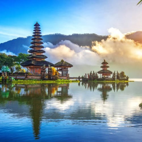 pura ulun danu bratan temple in Bali, Indonesia.